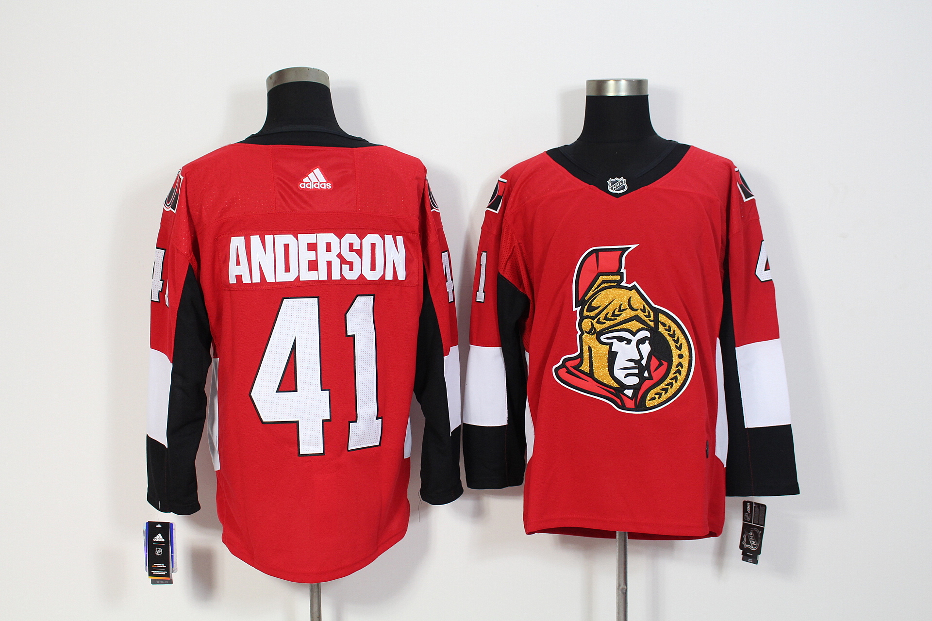 Men's Adidas Ottawa Senators #41 Craig Anderson Red Stitched NHL Jersey